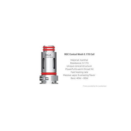 Pack de 5 résistances RGC Conical Mesh 0.17 ohm - Smoktech