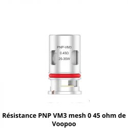 Pack de résistances Mesh PnP VM3 0.45 Ohm pour Pod Drag X à l'unité - Voopoo