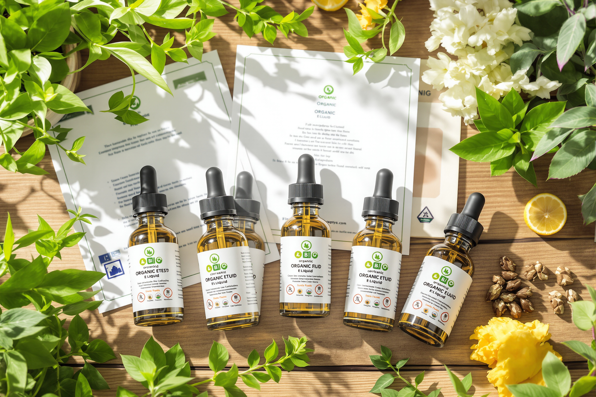 E-liquides bio certifiés avec documents de traçabilité