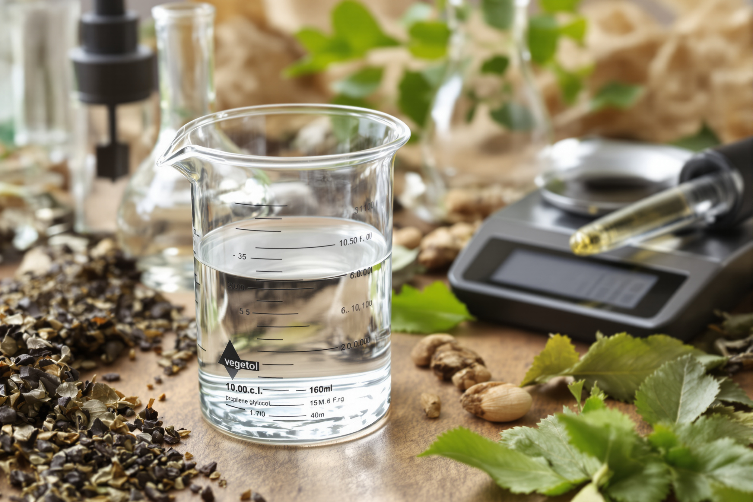 Base végétol pure dans un environnement de laboratoire