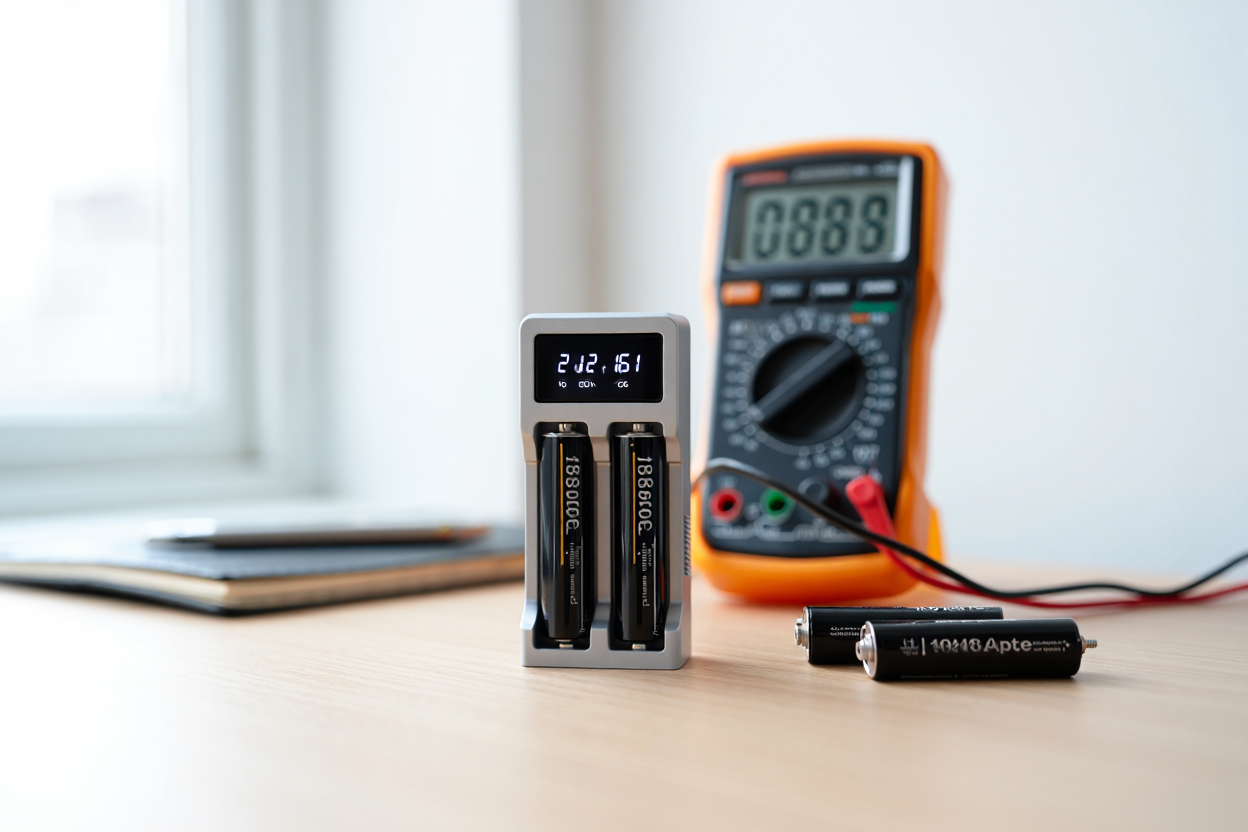 Chargeur intelligent avec accus 18650 en charge surveillée