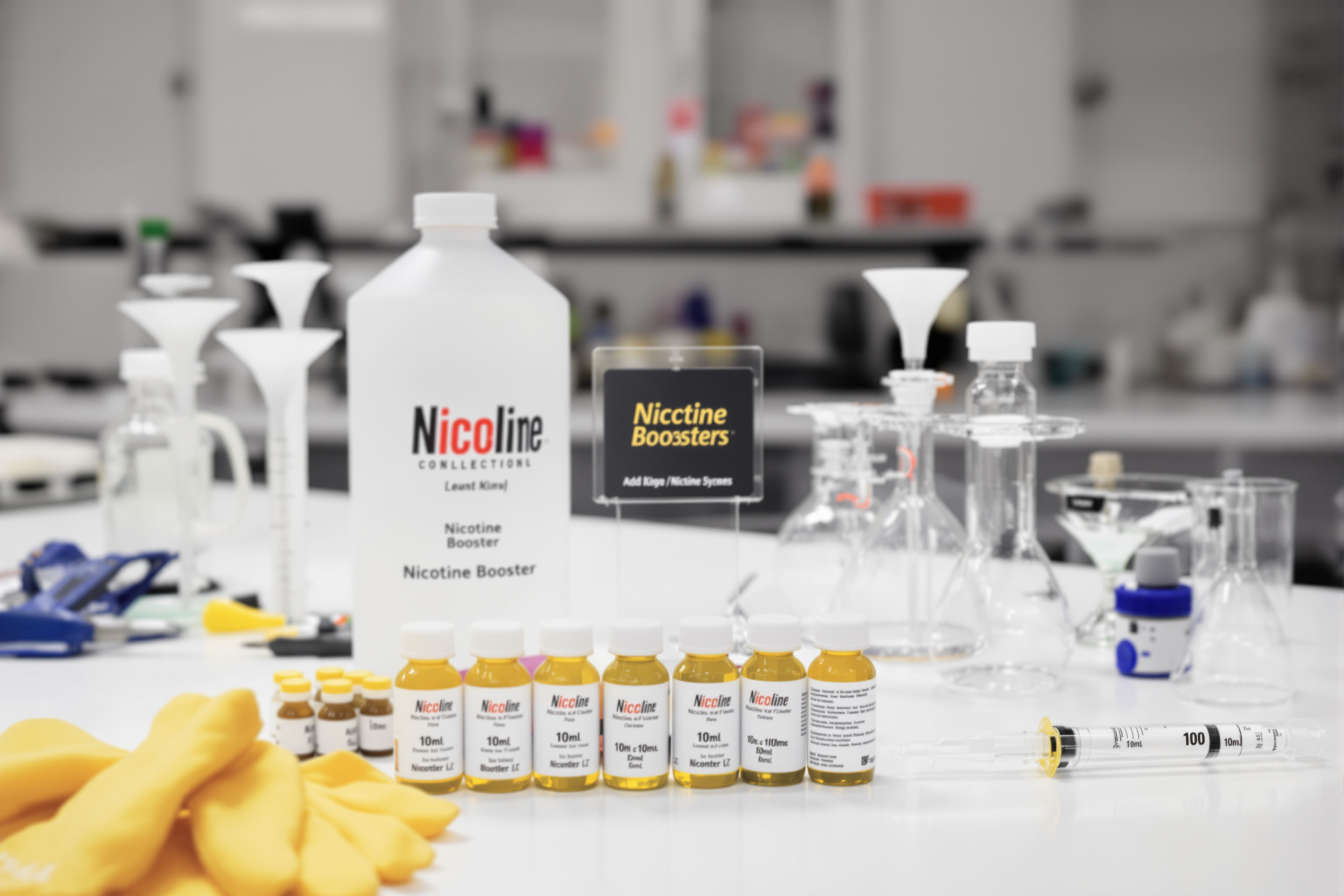 Processus d'ajout de boosters de nicotine dans un e-liquide 100ml