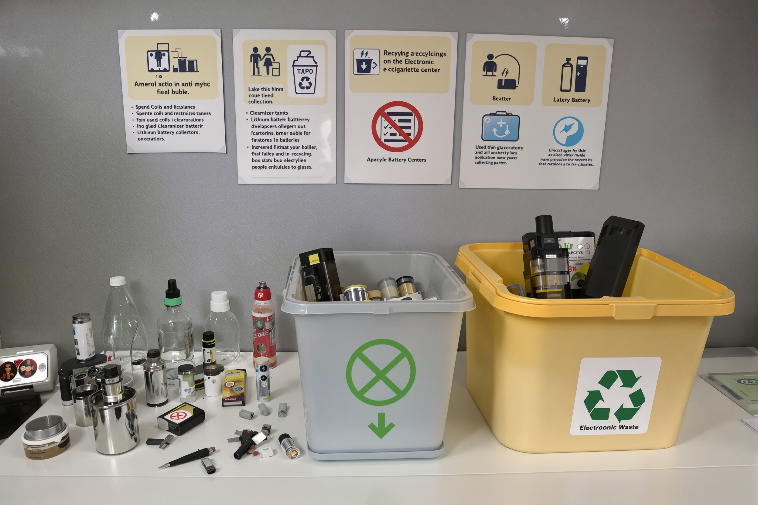 Tri des composants de cigarette électronique par filière